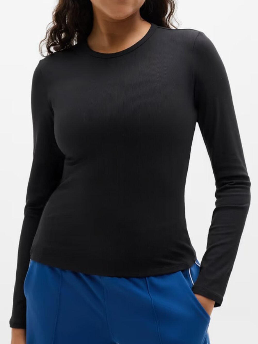 NWT Athleta Signature Rib Top Black Size Small